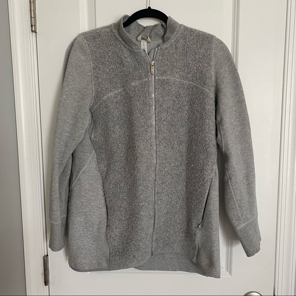 Gray Lululemon wool zip jacket size 10